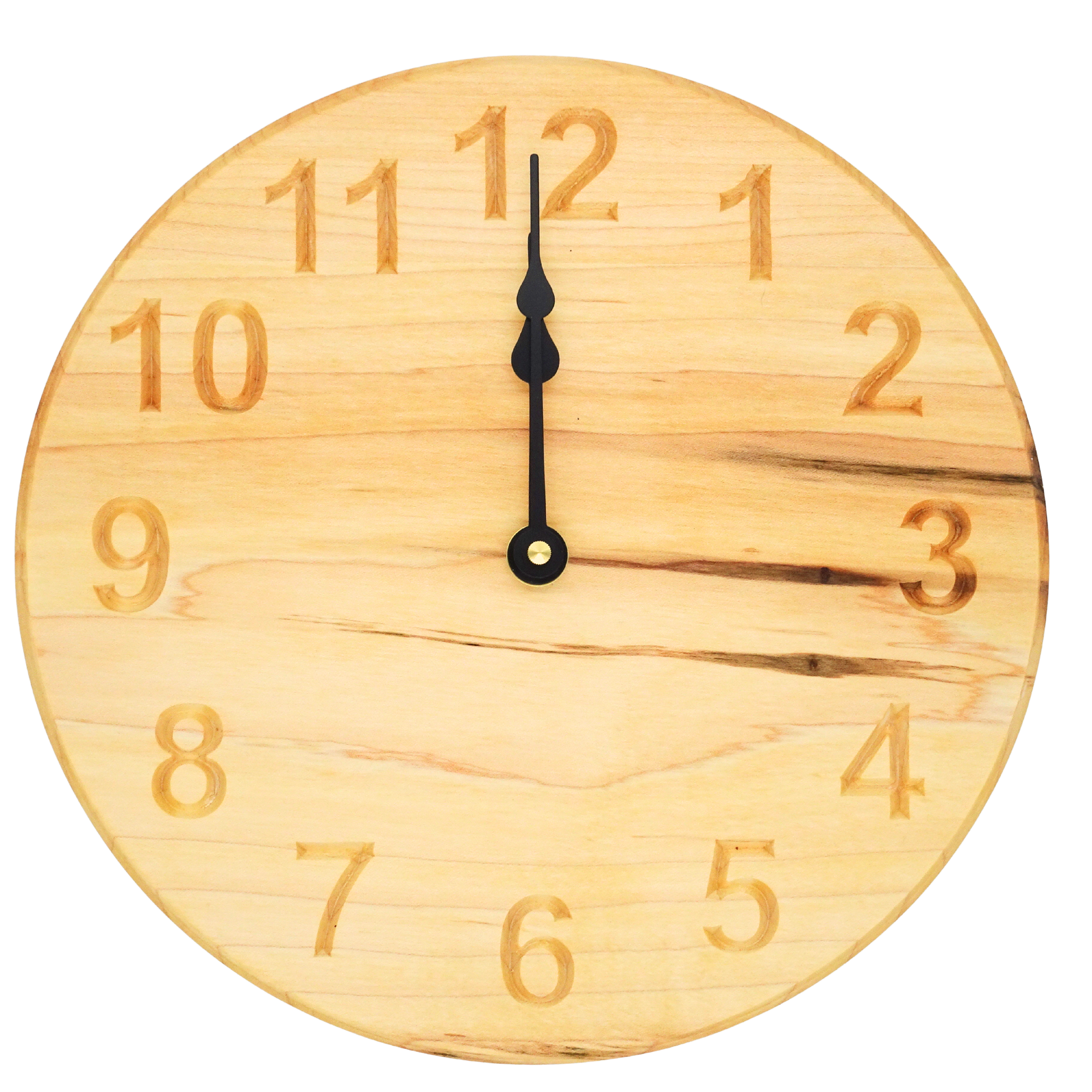 Wood Clock with carved numbers