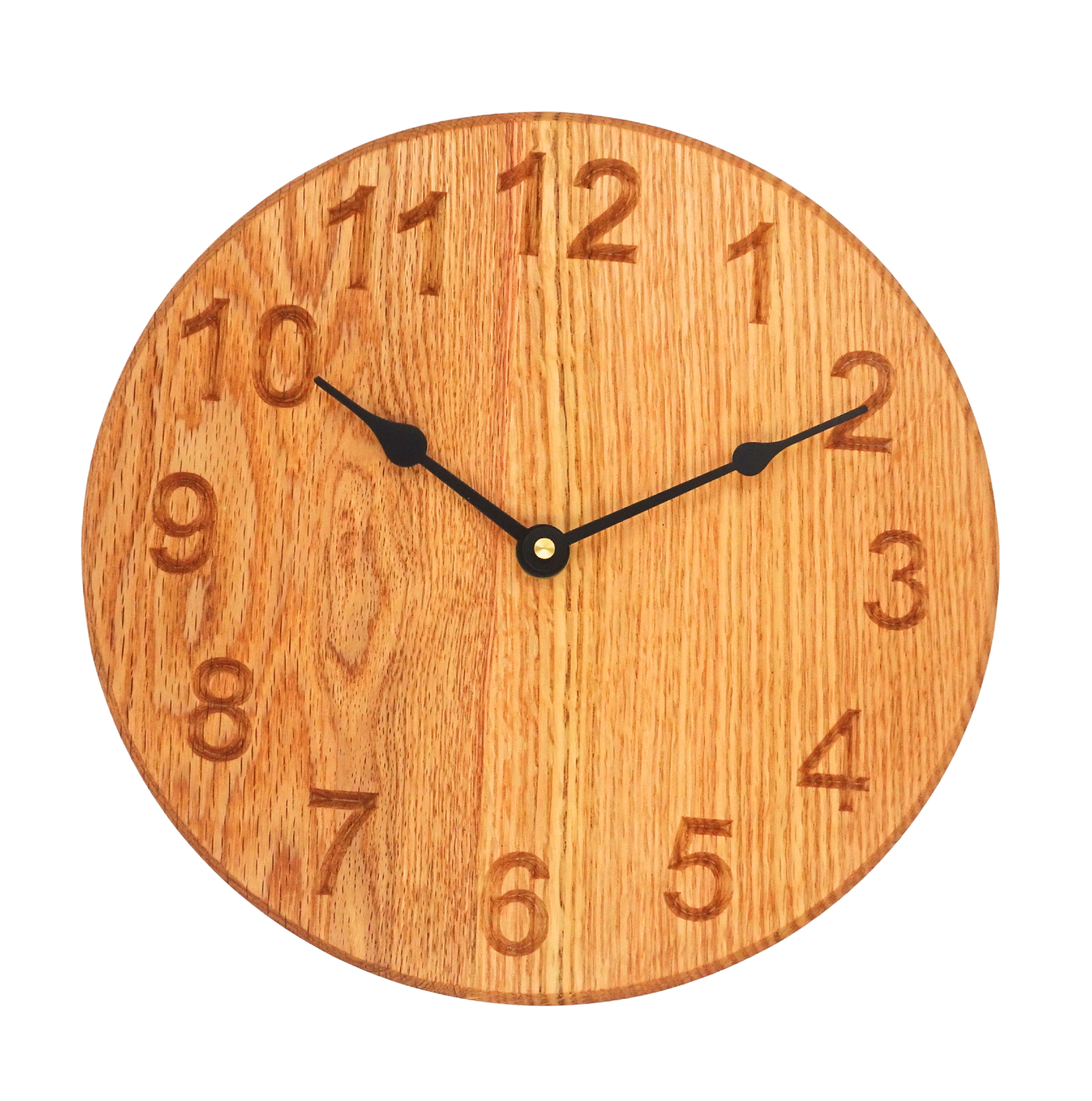 Wood Clock with carved numbers
