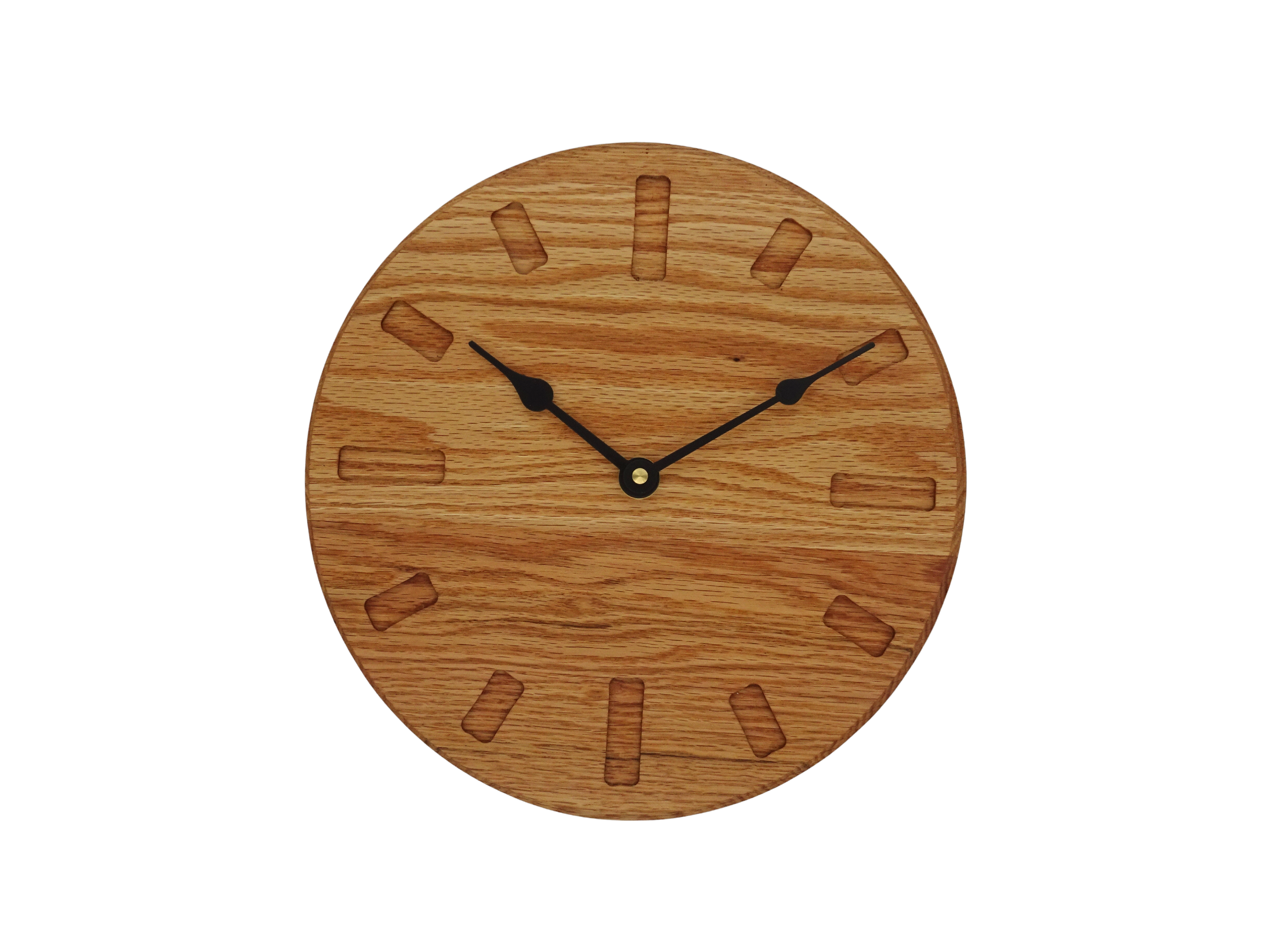 wood clock with rectangle markers
