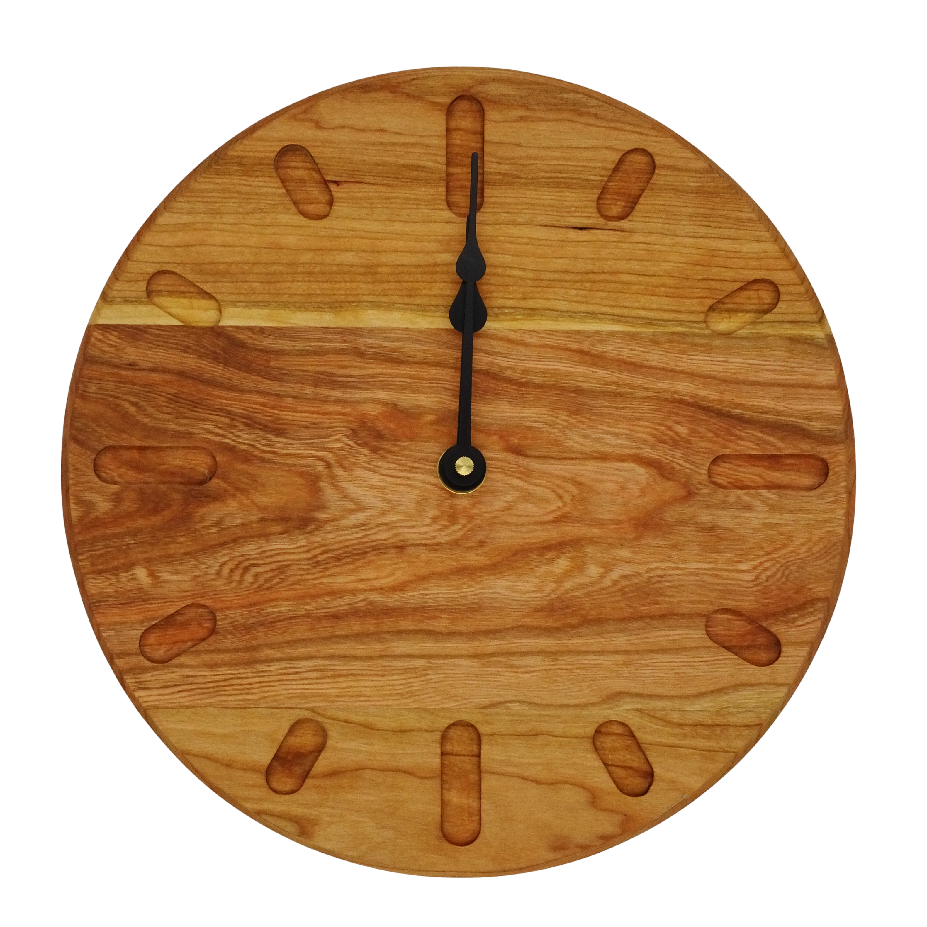 wood clock with oval markers