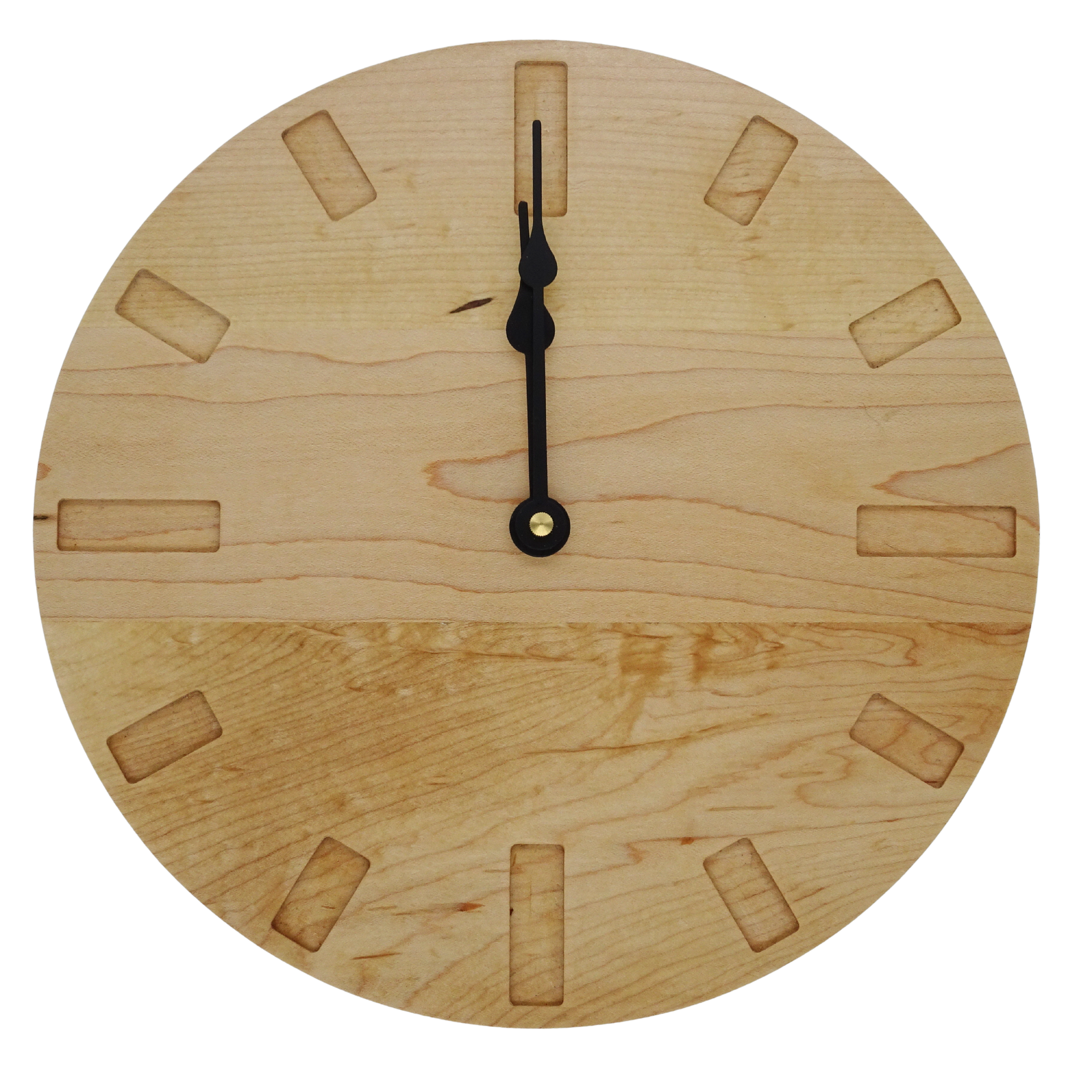 wood clock with rectangle markers