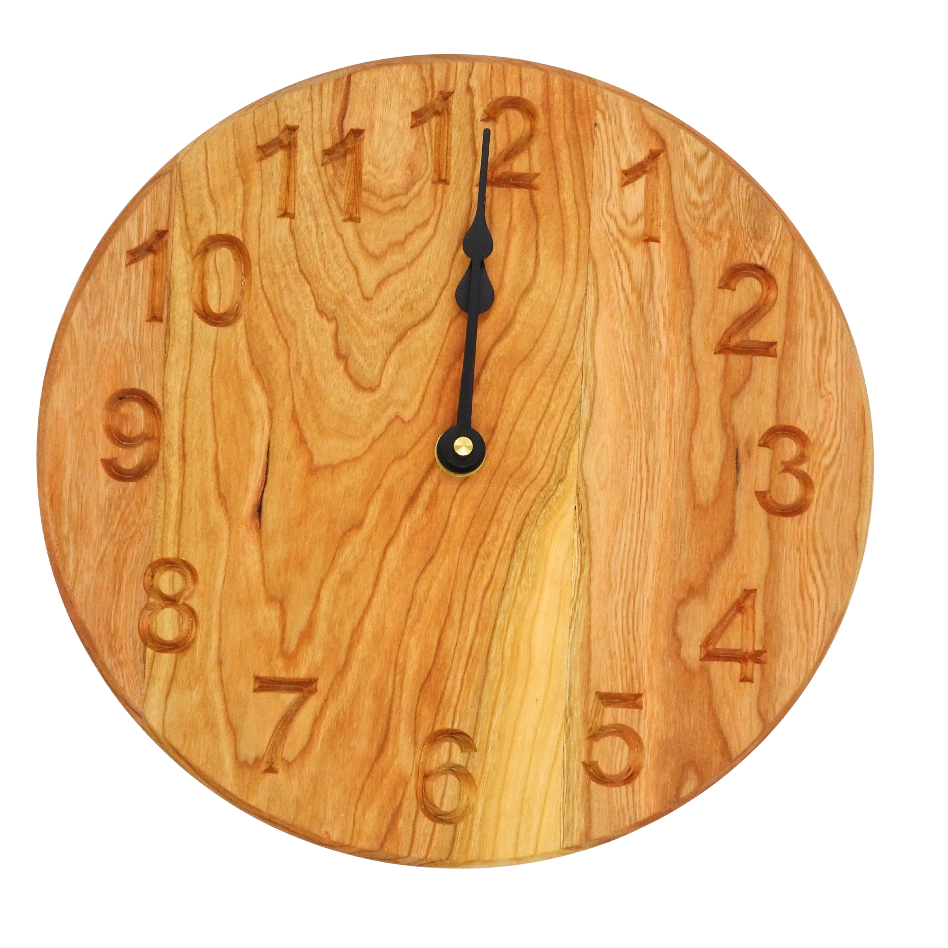 Wood Clock with carved numbers