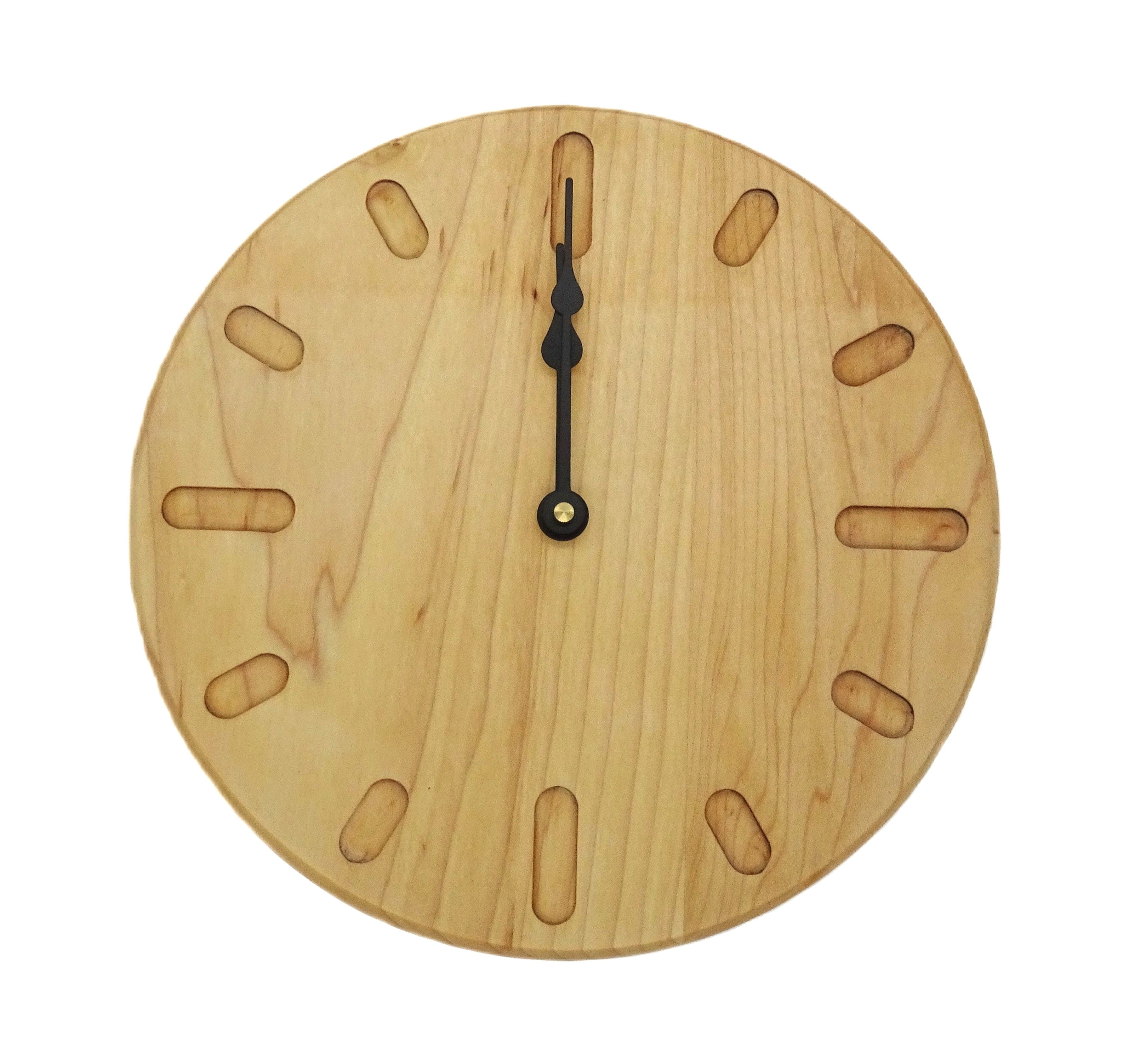 wood clock with oval markers